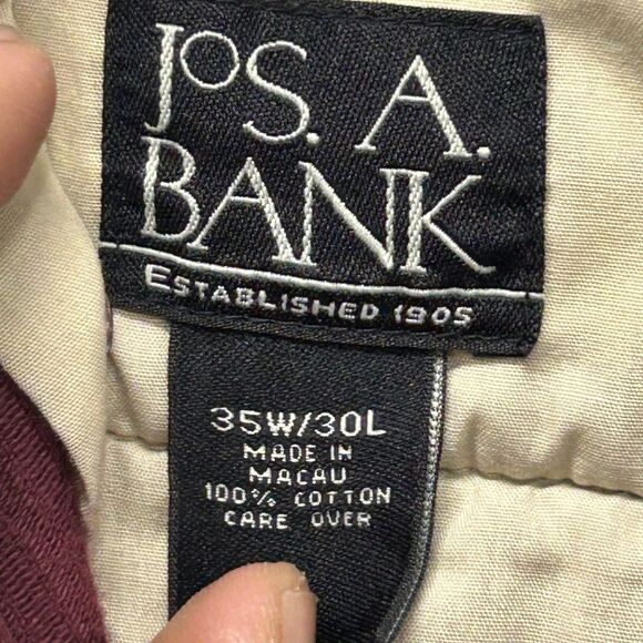 Jos. A. Bank Corduroy Pant Men's Size 35W/30L Red Slash Pockets 100% Cotton - Picture 3 of 8